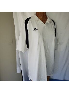 Adidas Men's White and Black Short Sleeve Polo Shirt Size XL